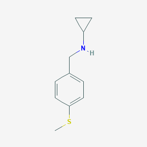 molecular formula C11H15NS B183660 N-[(4-methylsulfanylphenyl)methyl]cyclopropanamine CAS No. 774556-71-7