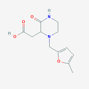 molecular formula C12H16N2O4 B183694 {1-[(5-Methyl-2-furyl)methyl]-3-oxo-2-piperazinyl}acetic acid CAS No. 1022919-08-9