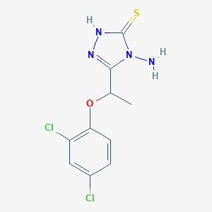 molecular formula C10H10Cl2N4OS B183764 2,4-Dihydro-4-amino-5-(1-(2,4-dichlorophenoxy)ethyl)-3H-1,2,4-triazole-3-thione CAS No. 115398-70-4