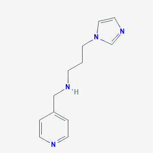 molecular formula C12H16N4 B183793 3-(1H-imidazol-1-yl)-N-(4-pyridinylmethyl)-1-propanamine CAS No. 279236-32-7