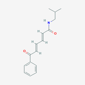 molecular formula C16H19NO2 B018385 2,4-Hexadienamide, N-(2-methylpropyl)-6-oxo-6-phenyl-, (E,E)- CAS No. 108331-88-0