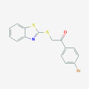 molecular formula C15H10BrNOS2 B183860 2-(1,3-Benzothiazol-2-ylsulfanyl)-1-(4-bromophenyl)ethanone CAS No. 23384-65-8