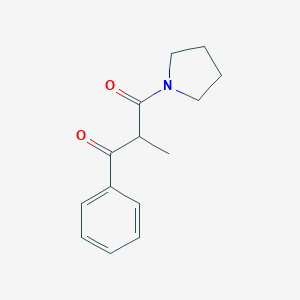 molecular formula C14H17NO2 B183876 Pyrrolidine, 1-(2-methyl-1,3-dioxo-3-phenylpropyl)- CAS No. 106181-33-3