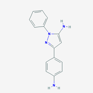 molecular formula C15H14N4 B183896 Pyrazole, 5-amino-3-(p-aminophenyl)-1-phenyl- CAS No. 13288-83-0