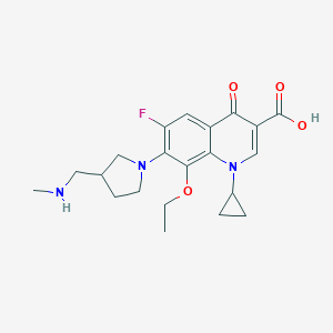 molecular formula C21H26FN3O4 B183905 1-Cyclopropyl-8-ethoxy-6-fluoro-7-{3-[(methylamino)methyl]pyrrolidin-1-yl}-4-oxo-1,4-dihydroquinoline-3-carboxylic acid CAS No. 182868-80-0