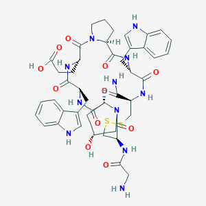 3-[(3S,6R,9S,11R,15R,20R,23S,26S)-15-[(2-Aminoacetyl)amino]-20-carbamoyl-11-hydroxy-6,23-bis(1H-indol-3-ylmethyl)-2,5,8,14,22,25-hexaoxo-17,18-dithia-1,4,7,13,21,24-hexazatricyclo[24.3.0.09,13]nonacosan-3-yl]propanoic acid