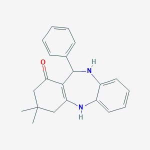 molecular formula C21H22N2O B183959 3,3-Dimethyl-11-phenyl-2,3,4,5,10,11-hexahydro-1H-dibenzo[b,e][1,4]diazepin-1-one CAS No. 37587-36-3