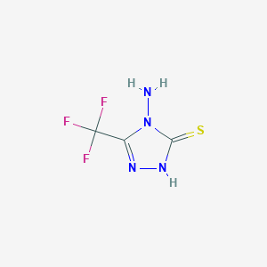 molecular formula C3H3F3N4S B183997 4-amino-5-(trifluoromethyl)-4H-1,2,4-triazole-3-thiol CAS No. 24848-20-2