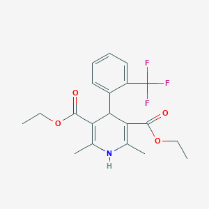 molecular formula C20H22F3NO4 B184076 diethyl 2,6-dimethyl-4-[2-(trifluoromethyl)phenyl]-1,4-dihydro-3,5-pyridinedicarboxylate CAS No. 23191-75-5