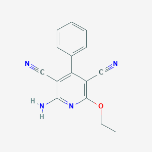 molecular formula C15H12N4O B184078 2-Amino-6-ethoxy-4-phenylpyridine-3,5-dicarbonitrile CAS No. 30464-12-1