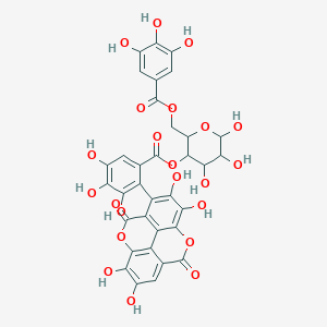 [4,5,6-Trihydroxy-2-[(3,4,5-trihydroxybenzoyl)oxymethyl]oxan-3-yl] 3,4,5-trihydroxy-2-(6,7,13,14-tetrahydroxy-3,10-dioxo-2,9-dioxatetracyclo[6.6.2.04,16.011,15]hexadeca-1(15),4(16),5,7,11,13-hexaen-5-yl)benzoate