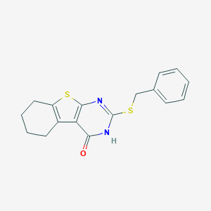 molecular formula C17H16N2OS2 B184131 2-(benzylsulfanyl)-5,6,7,8-tetrahydro[1]benzothieno[2,3-d]pyrimidin-4(3H)-one CAS No. 324036-21-7