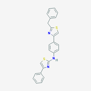 molecular formula C25H19N3S2 B184201 2-Thiazolamine, 4-phenyl-N-(4-(2-(phenylmethyl)-4-thiazolyl)phenyl)- CAS No. 68173-79-5