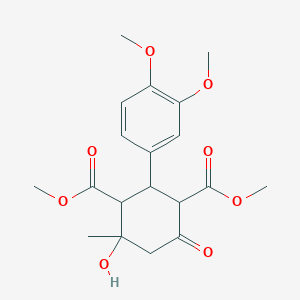 molecular formula C19H24O8 B184205 Dimethyl 2-(3,4-dimethoxyphenyl)-4-hydroxy-4-methyl-6-oxocyclohexane-1,3-dicarboxylate CAS No. 64670-42-4