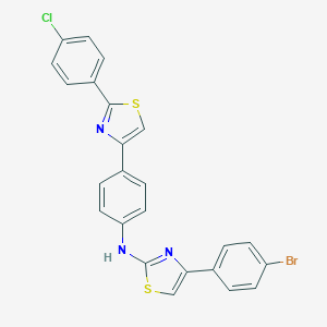 2-Thiazolamine, 4-(4-bromophenyl)-N-(4-(2-(4-chlorophenyl)-4-thiazolyl)phenyl)-