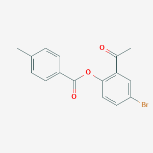 molecular formula C16H13BrO3 B184212 (2-Acetyl-4-bromophenyl) 4-methylbenzoate CAS No. 88952-08-3