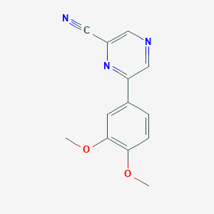 molecular formula C13H11N3O2 B184219 6-(3,4-Dimethoxyphenyl)pyrazine-2-carbonitrile CAS No. 76177-51-0