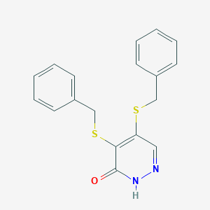 molecular formula C18H16N2OS2 B184301 4,5-bis(benzylsulfanyl)-1H-pyridazin-6-one CAS No. 5592-55-2