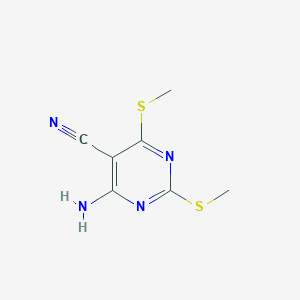 molecular formula C7H8N4S2 B184329 5-Pyrimidinecarbonitrile, 4-amino-2,6-bis(methylthio)- CAS No. 98277-53-3