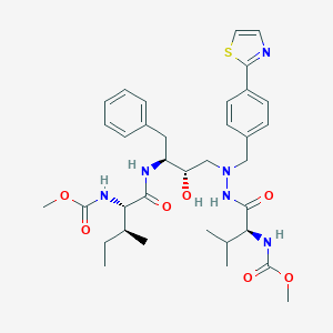 molecular formula C35H48N6O7S B184391 methyl N-[(2S,3S)-1-[[(2S,3S)-3-hydroxy-4-[[[(2S)-2-(methoxycarbonylamino)-3-methylbutanoyl]amino]-[[4-(1,3-thiazol-2-yl)phenyl]methyl]amino]-1-phenylbutan-2-yl]amino]-3-methyl-1-oxopentan-2-yl]carbamate CAS No. 198904-08-4
