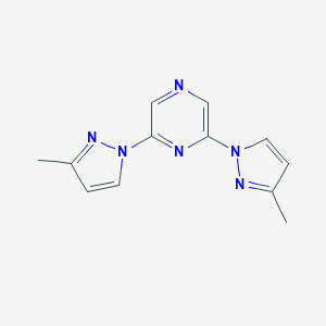 molecular formula C12H12N6 B184410 Pyrazine, 2,6-bis(3-methyl-1H-pyrazol-1-yl)- CAS No. 612820-39-0