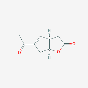 molecular formula C9H10O3 B184585 2H-Cyclopenta[b]furan-2-one, 5-acetyl-3,3a,6,6a-tetrahydro-, (3aR,6aS)-rel- CAS No. 196297-98-0