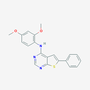 molecular formula C20H17N3O2S B184604 N-(2,4-dimethoxyphenyl)-6-phenylthieno[2,3-d]pyrimidin-4-amine CAS No. 726136-77-2