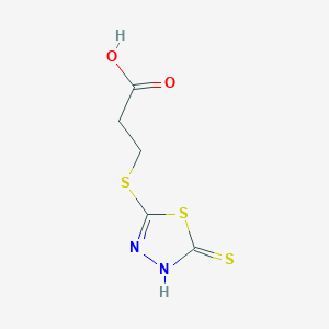 molecular formula C5H6N2O2S3 B184623 3-((5-Mercapto-1,3,4-thiadiazol-2-yl)thio)propanoic acid CAS No. 57658-21-6