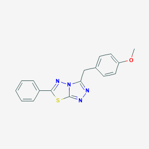 molecular formula C17H14N4OS B184663 3-[(4-Methoxyphenyl)methyl]-6-phenyl-[1,2,4]triazolo[3,4-b][1,3,4]thiadiazole CAS No. 93073-22-4