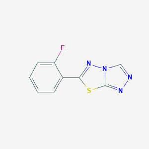 molecular formula C9H5FN4S B184665 6-(2-Fluorophenyl)[1,2,4]triazolo[3,4-b][1,3,4]thiadiazole CAS No. 876884-51-4