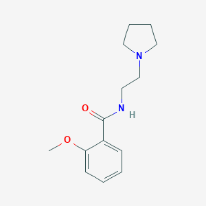 molecular formula C14H20N2O2 B184671 Benzamide, 2-methoxy-N-(2-(pyrrolidinyl)ethyl)- CAS No. 73664-81-0