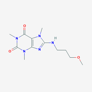 molecular formula C12H19N5O3 B184696 Caffeine, 8-((3-methoxypropyl)amino)- CAS No. 95982-26-6
