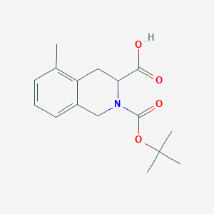 molecular formula C16H21NO4 B184720 5-methyl-2-[(2-methylpropan-2-yl)oxycarbonyl]-3,4-dihydro-1H-isoquinoline-3-carboxylic Acid CAS No. 155367-45-6