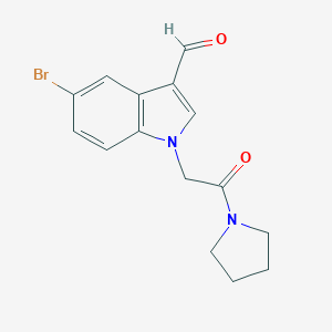 molecular formula C15H15BrN2O2 B184741 5-bromo-1-[2-oxo-2-(1-pyrrolidinyl)ethyl]-1H-indole-3-carbaldehyde CAS No. 434299-46-4