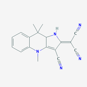 molecular formula C18H15N5 B184782 2-(3-Cyano-4,9,9-trimethyl-1,9a-dihydropyrrolo[3,2-b]quinolin-2-ylidene)propanedinitrile CAS No. 63827-46-3