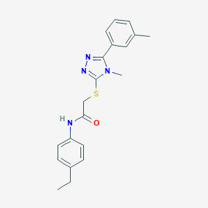 molecular formula C20H22N4OS B184806 N-(4-ethylphenyl)-2-[[4-methyl-5-(3-methylphenyl)-1,2,4-triazol-3-yl]sulfanyl]acetamide CAS No. 5545-25-5