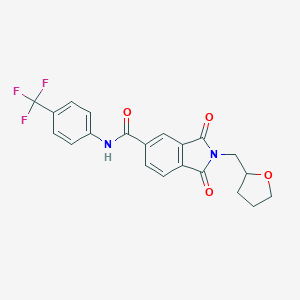 molecular formula C21H17F3N2O4 B184816 1,3-dioxo-2-(oxolan-2-ylmethyl)-N-[4-(trifluoromethyl)phenyl]isoindole-5-carboxamide CAS No. 6043-12-5
