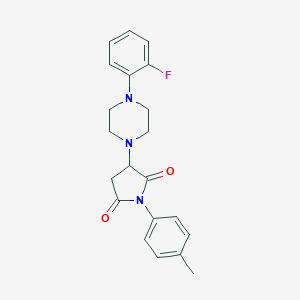 molecular formula C21H22FN3O2 B184850 3-[4-(2-Fluorophenyl)piperazin-1-yl]-1-(4-methylphenyl)pyrrolidine-2,5-dione CAS No. 6229-78-3