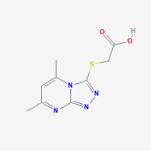 molecular formula C9H10N4O2S B184932 (5,7-Dimethyl-[1,2,4]triazolo[4,3-a]pyrimidin-3-ylsulfanyl)-acetic acid CAS No. 41266-71-1