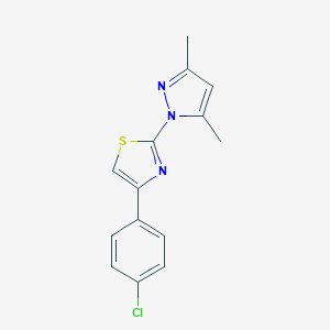 molecular formula C14H12ClN3S B184960 4-(4-chlorophenyl)-2-(3,5-dimethyl-1H-pyrazol-1-yl)-1,3-thiazole CAS No. 82100-78-5