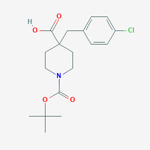 molecular formula C18H24ClNO4 B184981 1-(Tert-butoxycarbonyl)-4-(4-chlorobenzyl)piperidine-4-carboxylic acid CAS No. 170284-71-6
