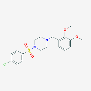 molecular formula C19H23ClN2O4S B185028 1-[(4-Chlorophenyl)sulfonyl]-4-(2,3-dimethoxybenzyl)piperazine CAS No. 5956-84-3