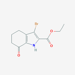 molecular formula C11H12BrNO3 B185042 Ethyl 3-bromo-7-oxo-4,5,6,7-tetrahydro-1H-indole-2-carboxylate CAS No. 174504-72-4