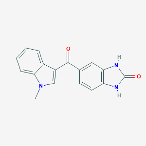 molecular formula C17H13N3O2 B185053 5-(1-甲基-1H-吲哚-3-甲酰基)-1H-苯并[d]咪唑-2(3H)-酮 CAS No. 171967-71-8