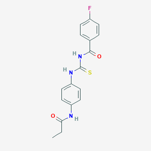 4-fluoro-N-[[4-(propanoylamino)phenyl]carbamothioyl]benzamide