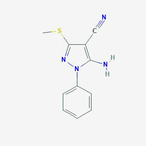 molecular formula C11H10N4S B185272 5-amino-3-(methylthio)-1-phenyl-1H-pyrazole-4-carbonitrile CAS No. 59334-11-1