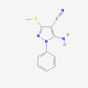 molecular formula C11H10N4S B185272 5-氨基-3-(甲硫基)-1-苯基-1H-吡唑-4-腈 CAS No. 59334-11-1