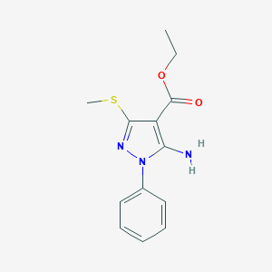 molecular formula C13H15N3O2S B185274 Ethyl 5-amino-3-(methylthio)-1-phenyl-1H-pyrazole-4-carboxylate CAS No. 40745-03-7