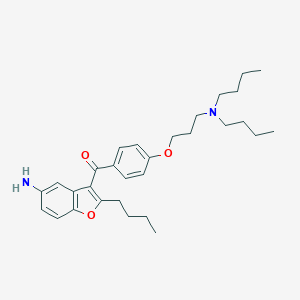 molecular formula C30H42N2O3 B185318 (5-Amino-2-butylbenzofuran-3-yl)(4-(3-(dibutylamino)propoxy)phenyl)methanone CAS No. 141644-91-9