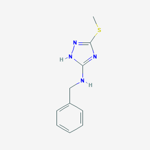 molecular formula C10H12N4S B185334 1H-1,2,4-Triazol-3-amine, 5-(methylthio)-N-(phenylmethyl)- CAS No. 88722-37-6